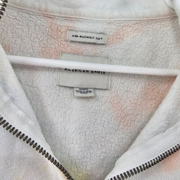 American Eagle medium crop top sweatshirt sweater tie dye white - Picture 3 of 3
